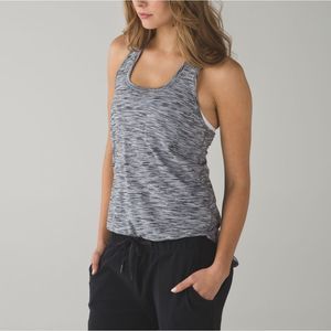 LULULEMON Space Dye Grey/Off-White "Yogi" Racerback Tank